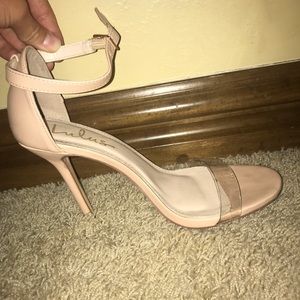 Lulu’s Nude Heels with Clear Strap